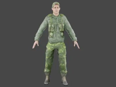 Army Soldier Low-poly 3D model