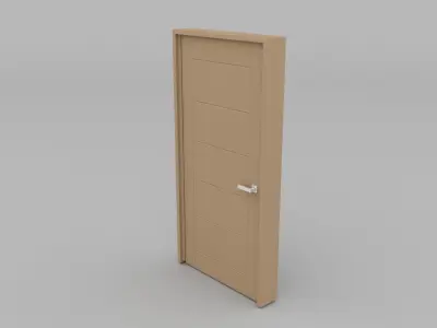 Door and door frame Low-poly 3D model