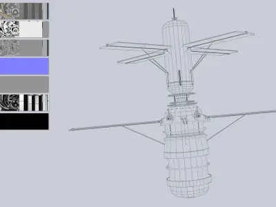 Sci fi Satellite Low-poly 3D model