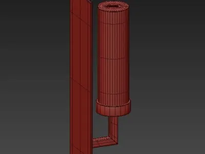 High White Glass Burnished Brass Wall Sconce 3D model