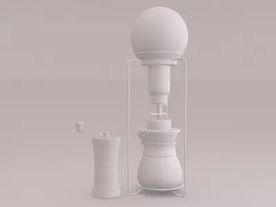 Coffee maker  and grinder 3D model