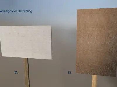 Protest Signs PBR Game Ready Low-poly 3D model