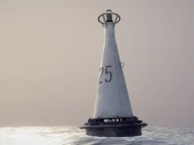 Buoy River RB-6-01 Left Side Mark Low-poly 3D model