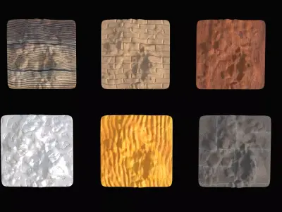 Rectangular  terrain wood plank brick printing Abstract pack 3D model