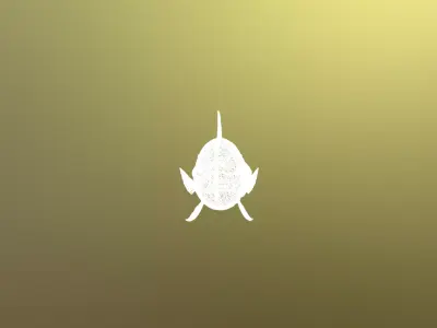 Low Poly Stylized Royal Turquoise Fin - PBR Low-poly 3D model