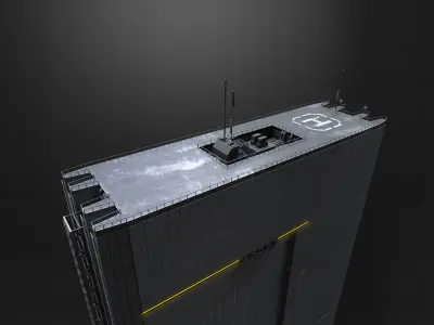 Scifi brutalist building 3D model