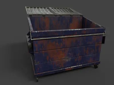 Dumpster 3D Model medical cart Low-poly 3D model