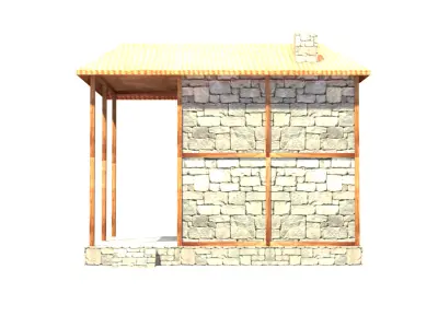 medieval house low poly village town residential house  69 Low-poly 3D model