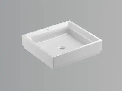 Cube Countertop Vessel 50 Set 3D model