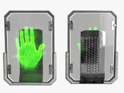 Sci-Fi Digital Hand Scanner v3 Low-poly 3D model