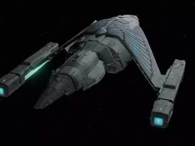 Romulan Z-1 Nova Battleship Low-poly 3D model
