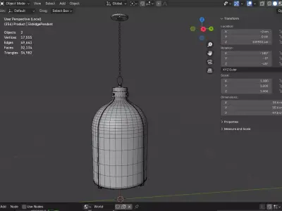 Eldridge Pendant Low-poly 3D model