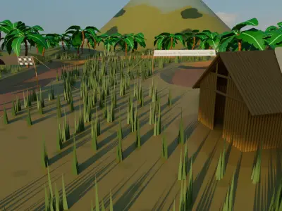 Rice Fields - 3D Environments Low-poly 3D model