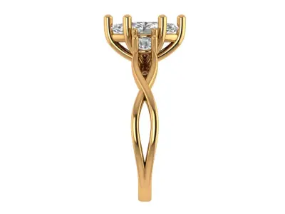 Marquise Solitaire Ring 3D print model shop
