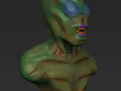 Alien bust 3D model