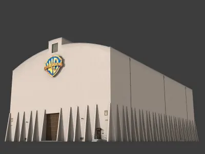 Warner Brothers Sound Stage Building Low-poly 3D model