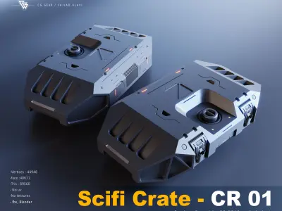 sci fi crate 3D model