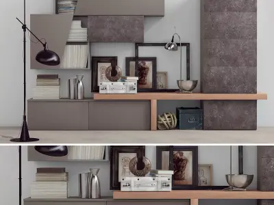 Set 5 modern floor lamp 3D model