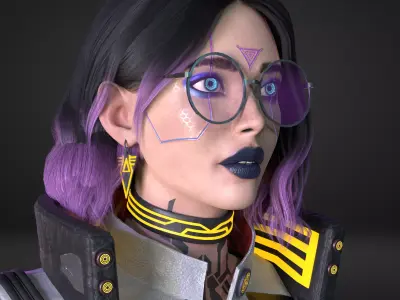 CyberPunk Girl  Low-poly 3D model