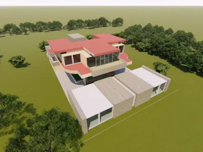 Casa Scene-villa-modern house 3D model 61