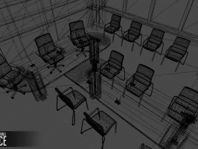 Conference hall - office Low-poly 3D model