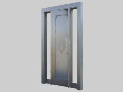 Pivot style entry door model Low-poly 3D model