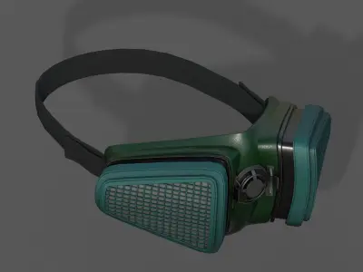 Gas mask protection futuristic technology fantasy  Low-poly 3D model
