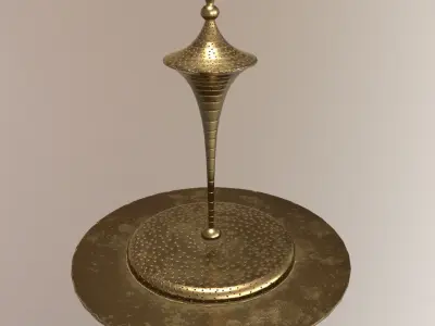 Brass and Linen Lamp Low-poly 3D model