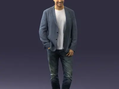 000391 Male Character in Casual Blazer Outfit Low-poly 3D model