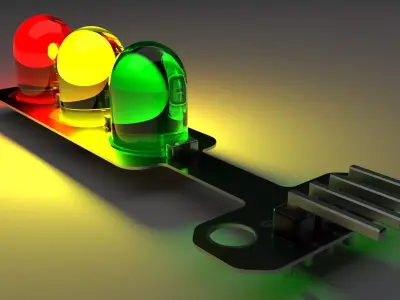 Traffic Lights LED Module With Illuminating Animation 3D model