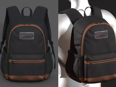 Backpack Camping bag baggage Color 3d low poly  Low-poly 3D model purchase
