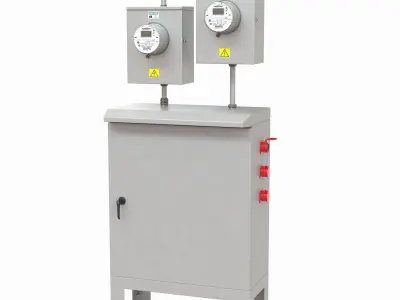 Electric meter with cable box 3D model