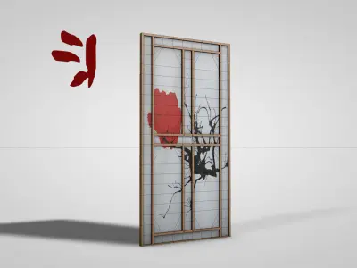 Lowpoly Japanese Doors Free low-poly 3D model