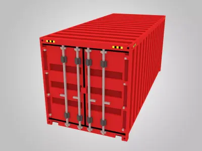 Voxel Shipping Container 20ft Low-poly 3D model