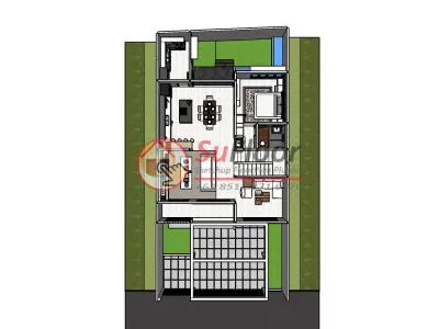 House 10x20m code 460- Sketchup 3D model 3D model 3D model