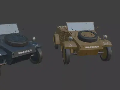Kubelwagen three color options 3D model