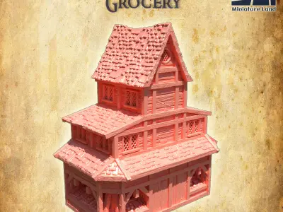 Medieval Grocery House 28 mm Tabletop Terrain 3D print model