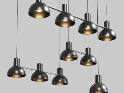 Mostrid pendant Lamp Black - Lucande Low-poly 3D model