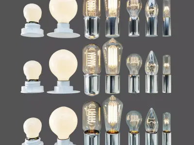LAMPS SET two light bulbs 3D model