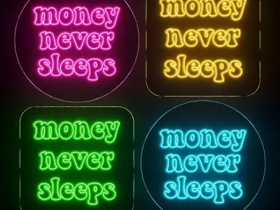Money Never Sleeps Neon Sign 3D model