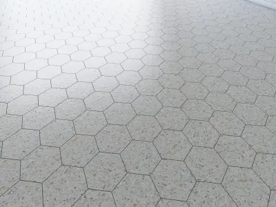 Hexagon tile 3 types Free low-poly 3D model
