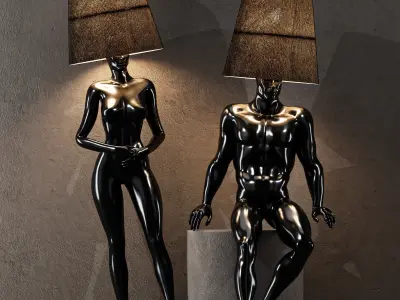Hommer human lampshade Floor lamp Collection Pose07 3D model