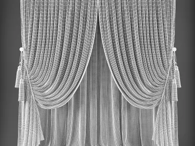 Curtain Low-poly 3D model 128