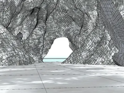 Frozen Cave Low-poly 3D model