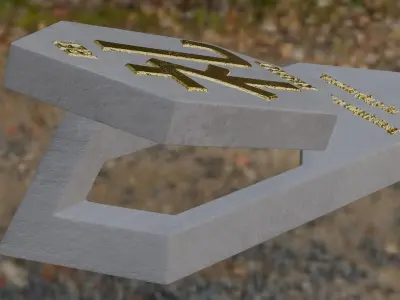 Hexagonal tablet with motivational message about respect 3D print model