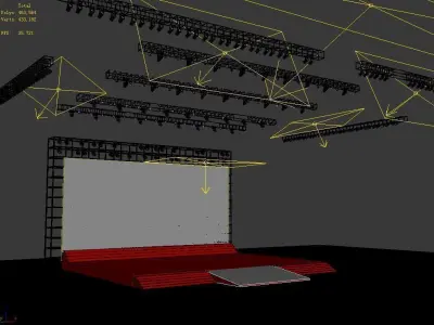 Stage party concert fashion catwalk T station  19 3D model