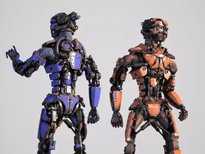 Highly detailed robot model 3D model