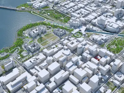 Ottawa Downtown Canada Low-poly 3D model