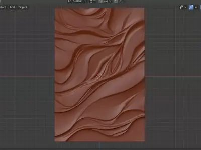  Modern wavey Relief Panel Wall Decor Set STL Mural CNC 357 3D model