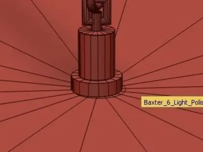 Baxter 6 Light Polished Nickel Chandelier 3D model buy